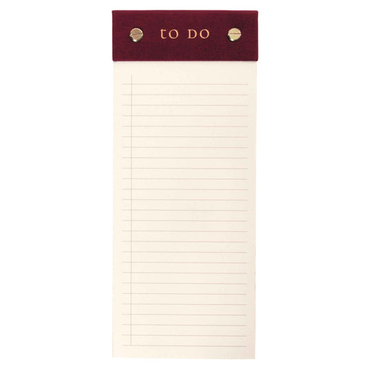 Burgundy Fabric-Bound Desktop Notepad