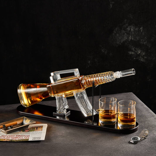 Rifle Whiskey Decanter Set - Birthday Gifts for Men Dad