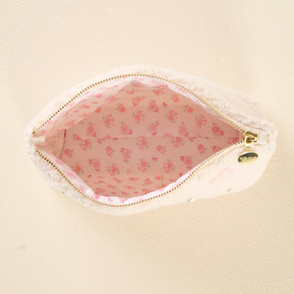 Teddy Pouch-Bows Pink