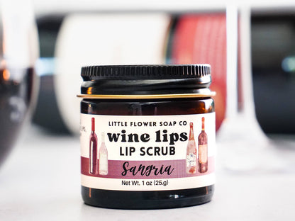 The Little Flower Soap Co - Wine Lips - Sangria Exfoliating Lip Sugar Scrub 1oz Jar
