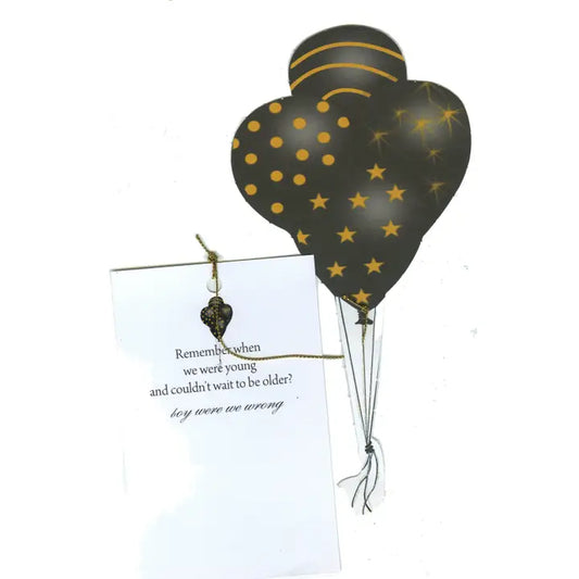 Black Balloons Die Cut Greeting Card