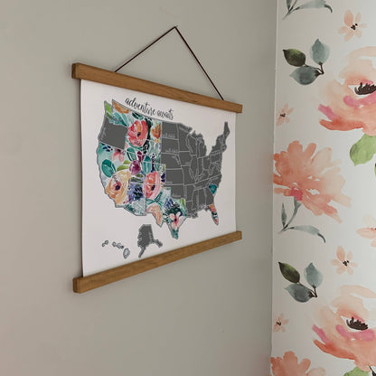 Magnetic Teak Wood Hanging Frame-17"