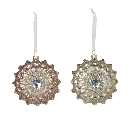 Gem and Glitter Brooch Glass Ornament