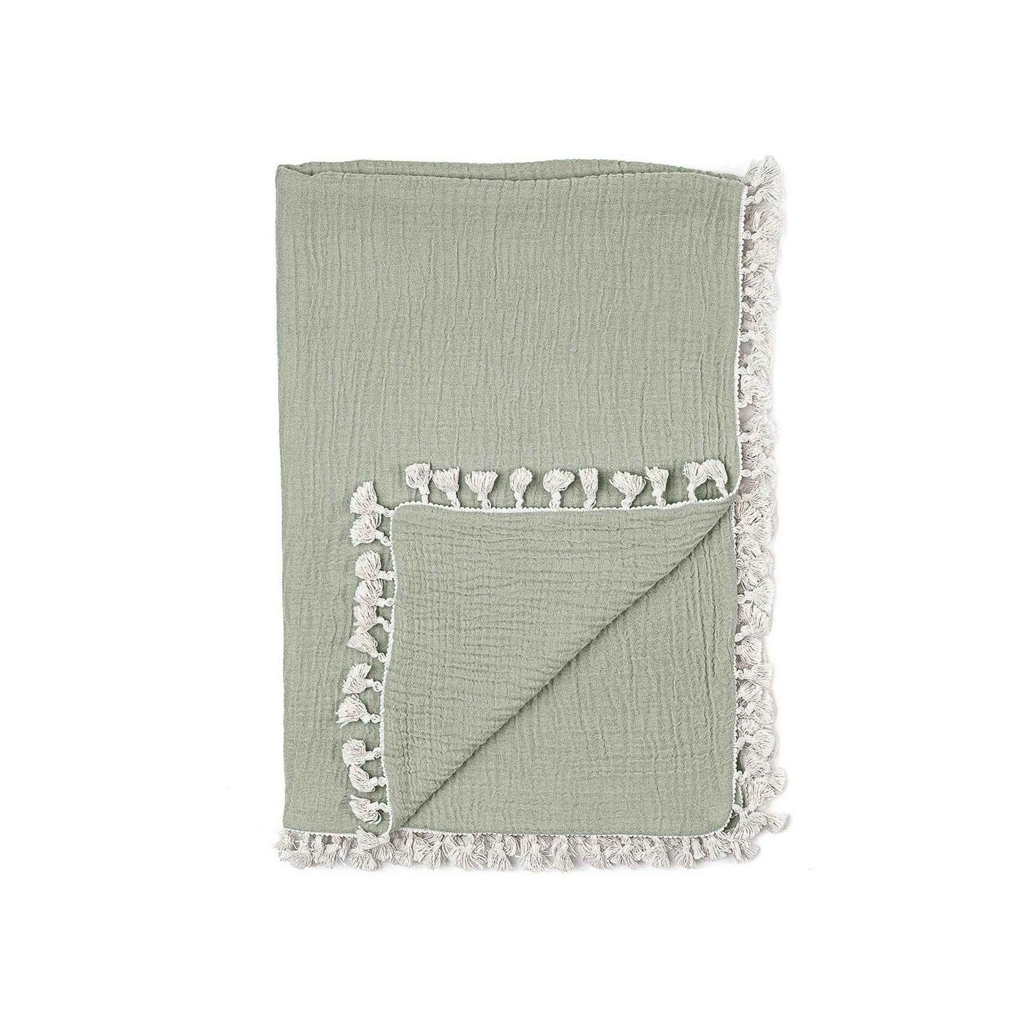 Crane Baby - 6 Layer Muslin Blanket Fern