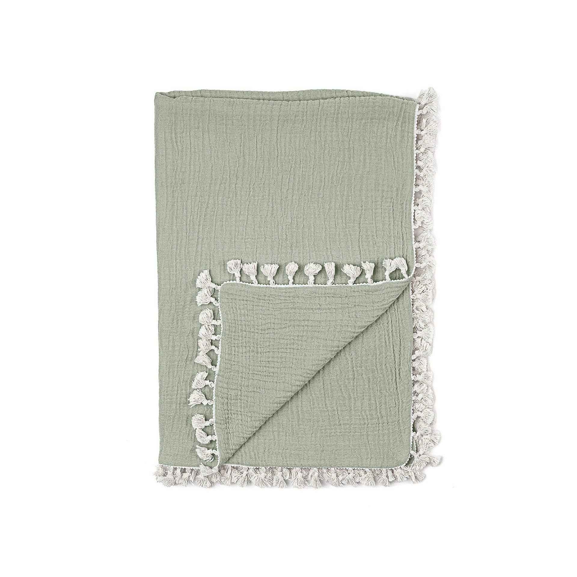 Crane Baby - 6 Layer Muslin Blanket Fern