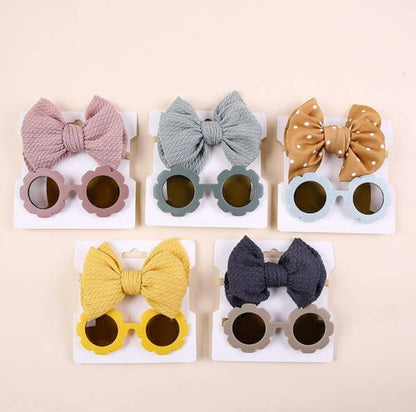 Baby Kids Sunglasses and Headband Set for summer