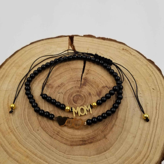 Natural Stone Mother's Day Bracelet Set with Card