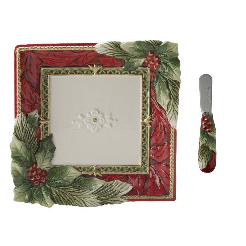 Fitz & Floyd Hldy Hme Snack Tray Spreader Giftbox