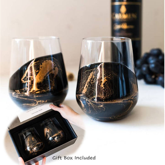 Resin Accented Wine and Entertaining Glasses Set - 2