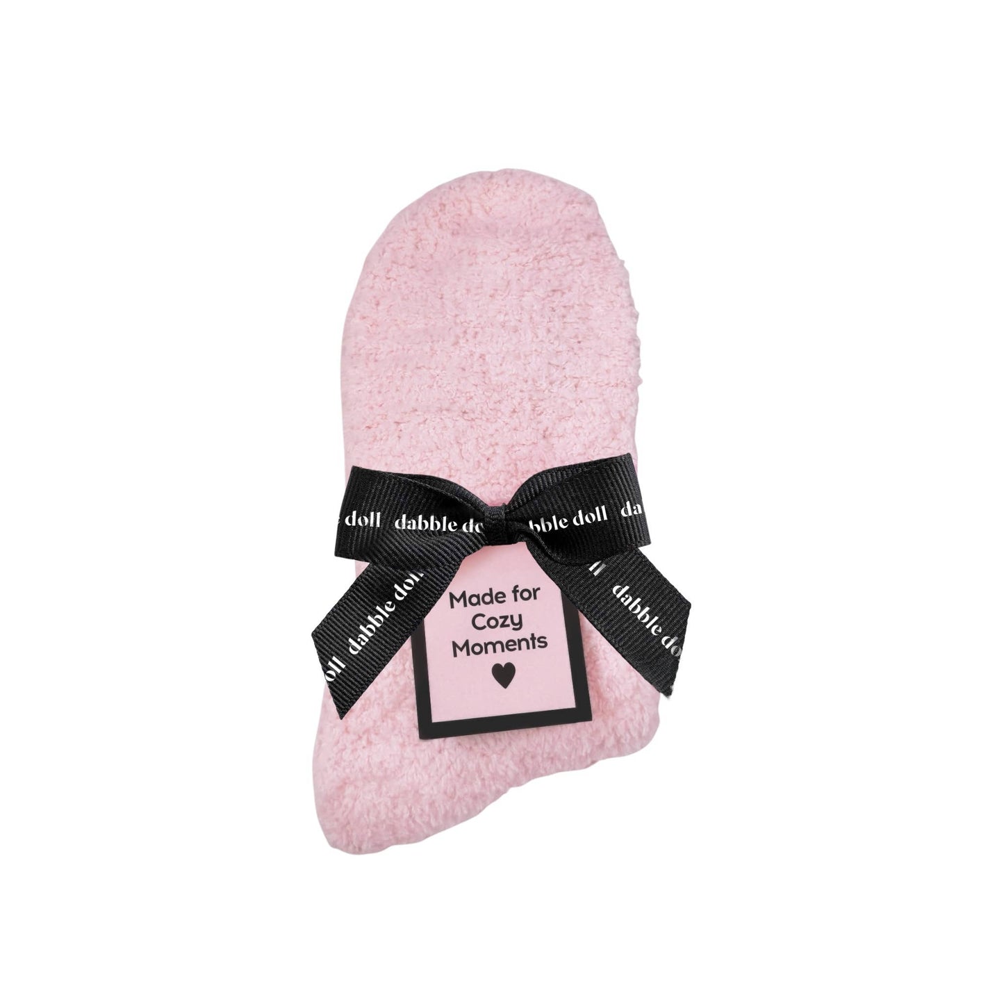 Dabble Doll - Pink Cozy Socks with Ribbon