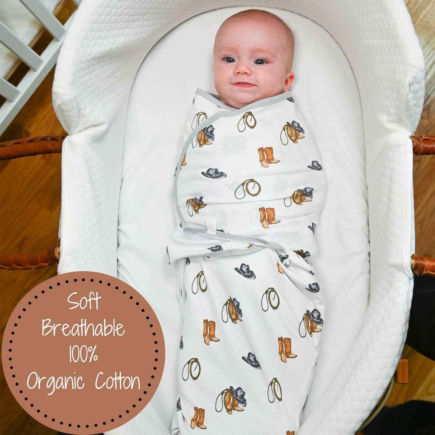 LollyBanks - Life Is Better In Boots Baby Sleep Swaddle Organic Cotton