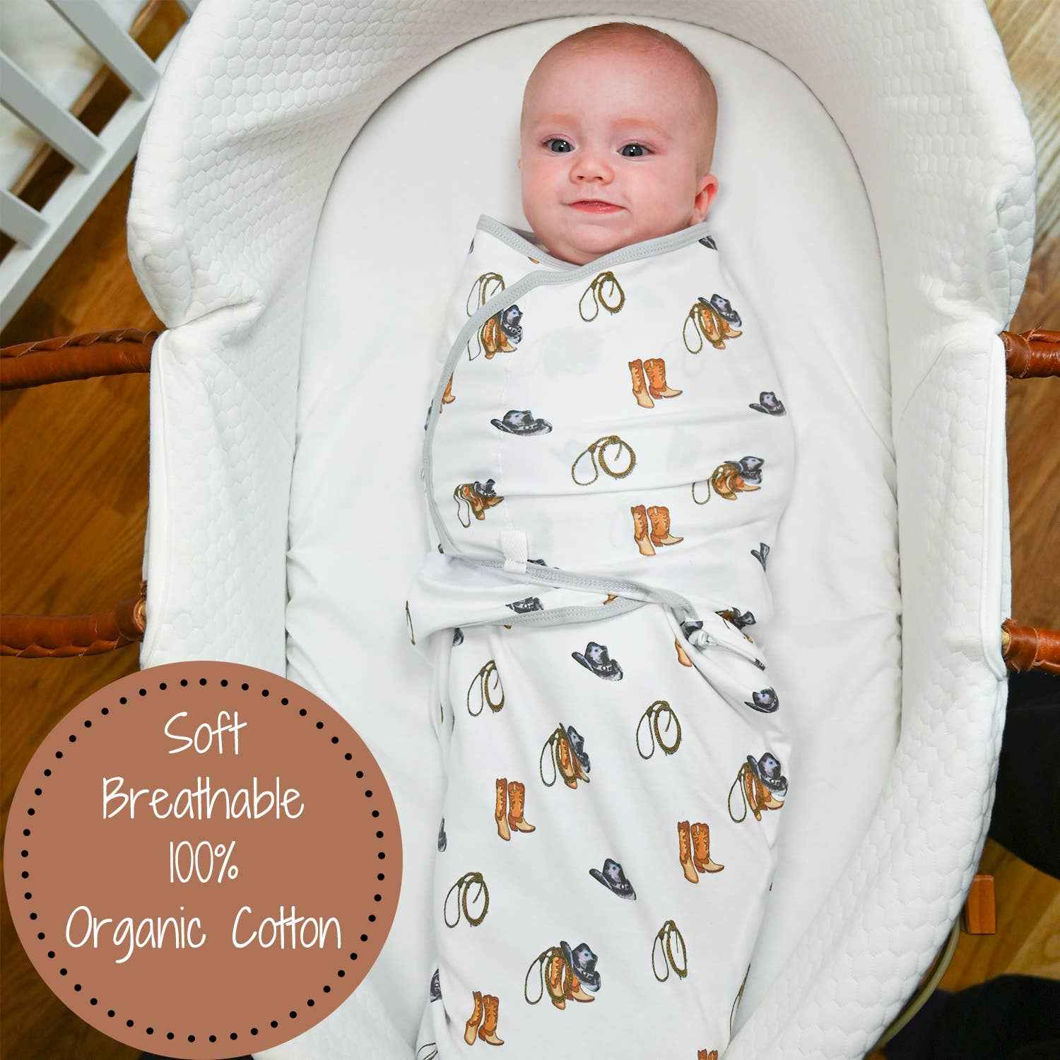 LollyBanks - Life Is Better In Boots Baby Sleep Swaddle Organic Cotton
