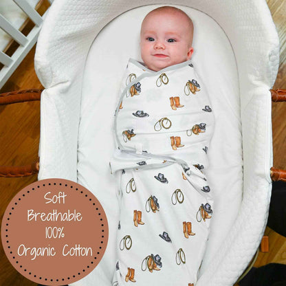 LollyBanks - Life Is Better In Boots Baby Sleep Swaddle Organic Cotton