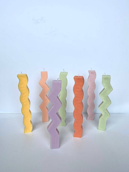Squiggly & Zig Zag taper candles