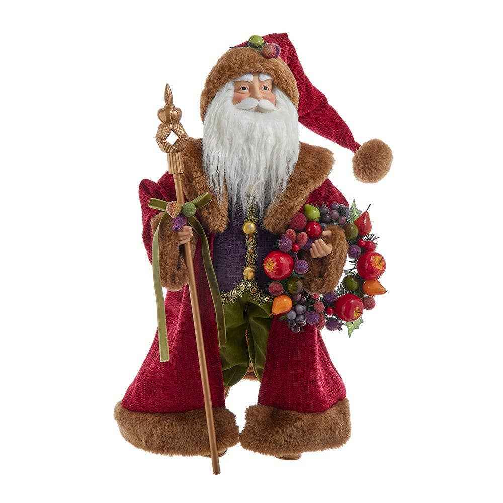 20"SUGAR FRUIT SANTA W/FRUIT WREATH