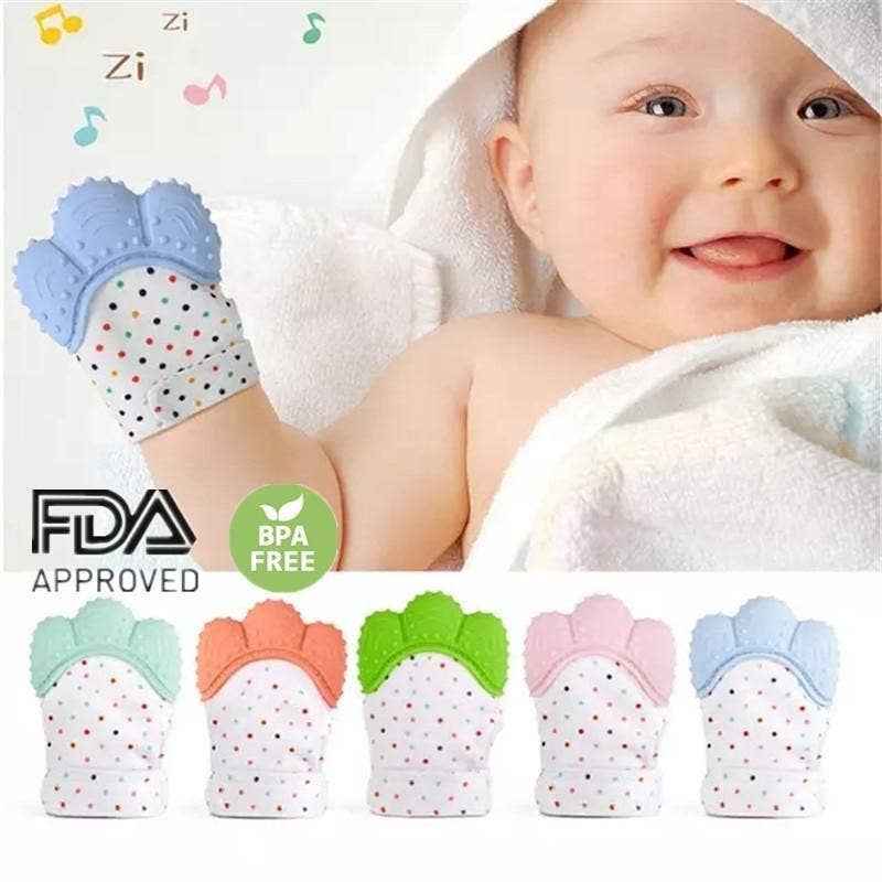 Baby Silicone Teething Glove: Blue