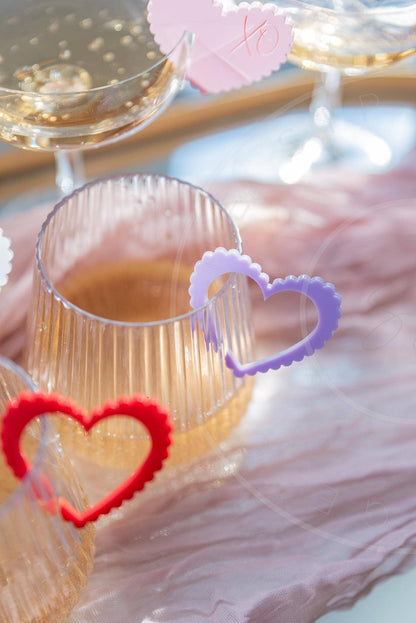 Retro Heart Drink Tags- Valentines drink tags