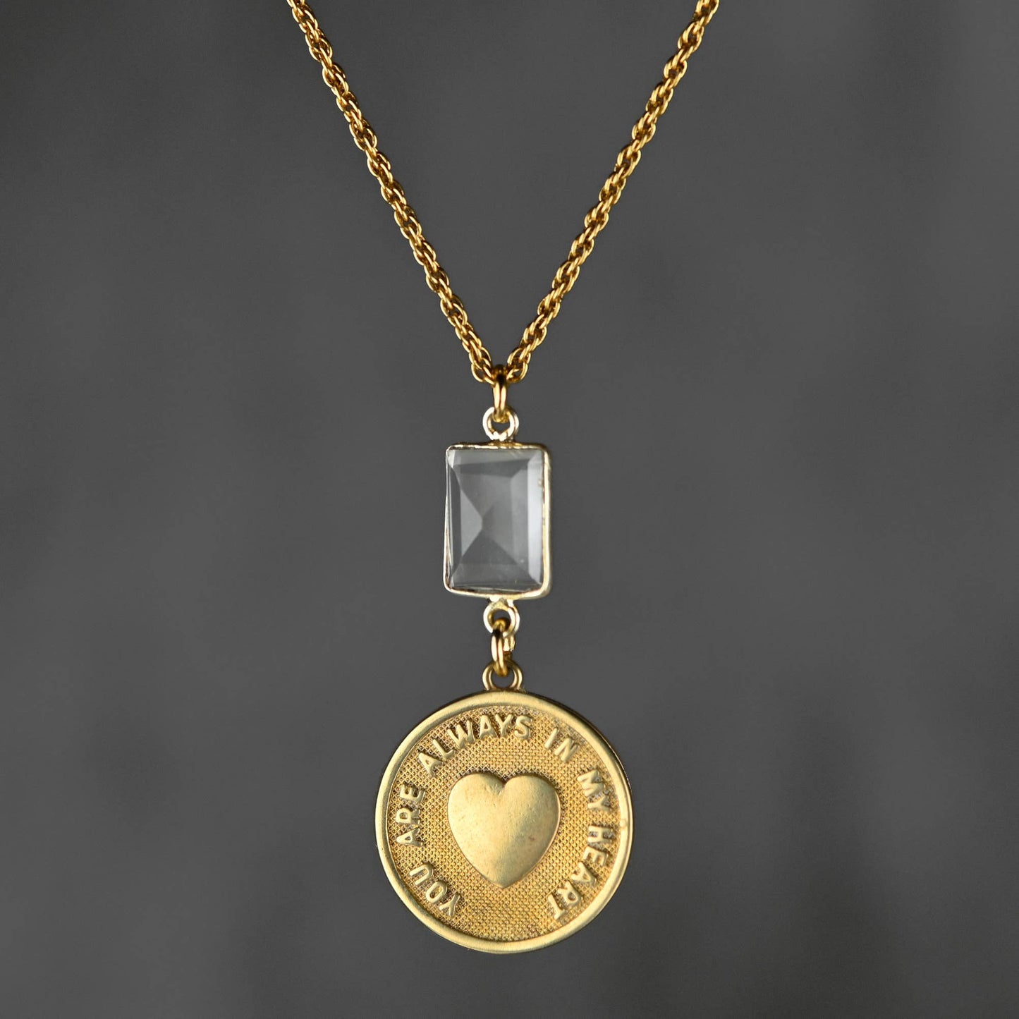 You Are Always in My Heart Crystal Necklace