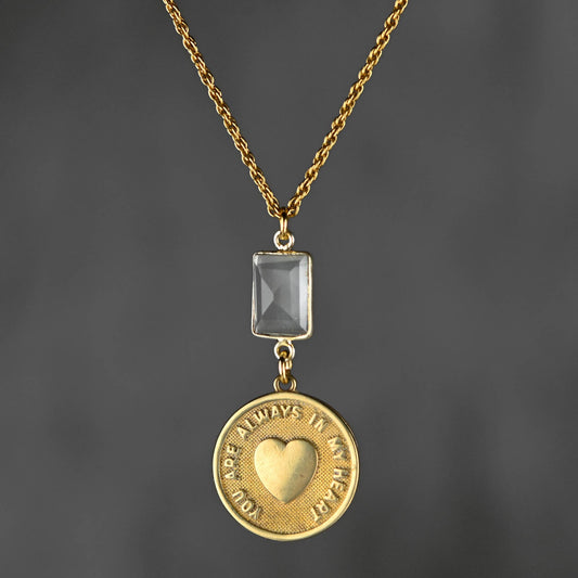 You Are Always in My Heart Crystal Necklace