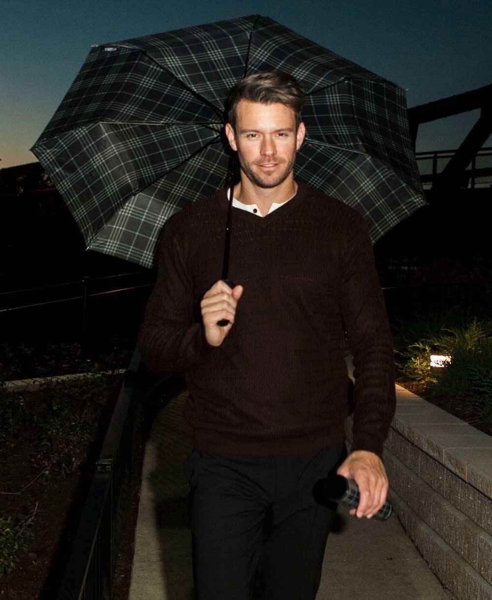 Vinrella - Black Plaid Bottle Umbrella