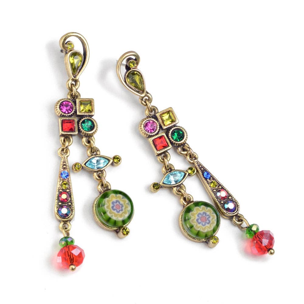 Millefiori Glass Modern Mid-Century Earrings