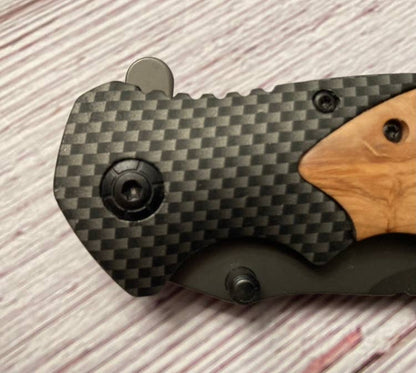 Quail Tail Laser Art - Horse Head Knife