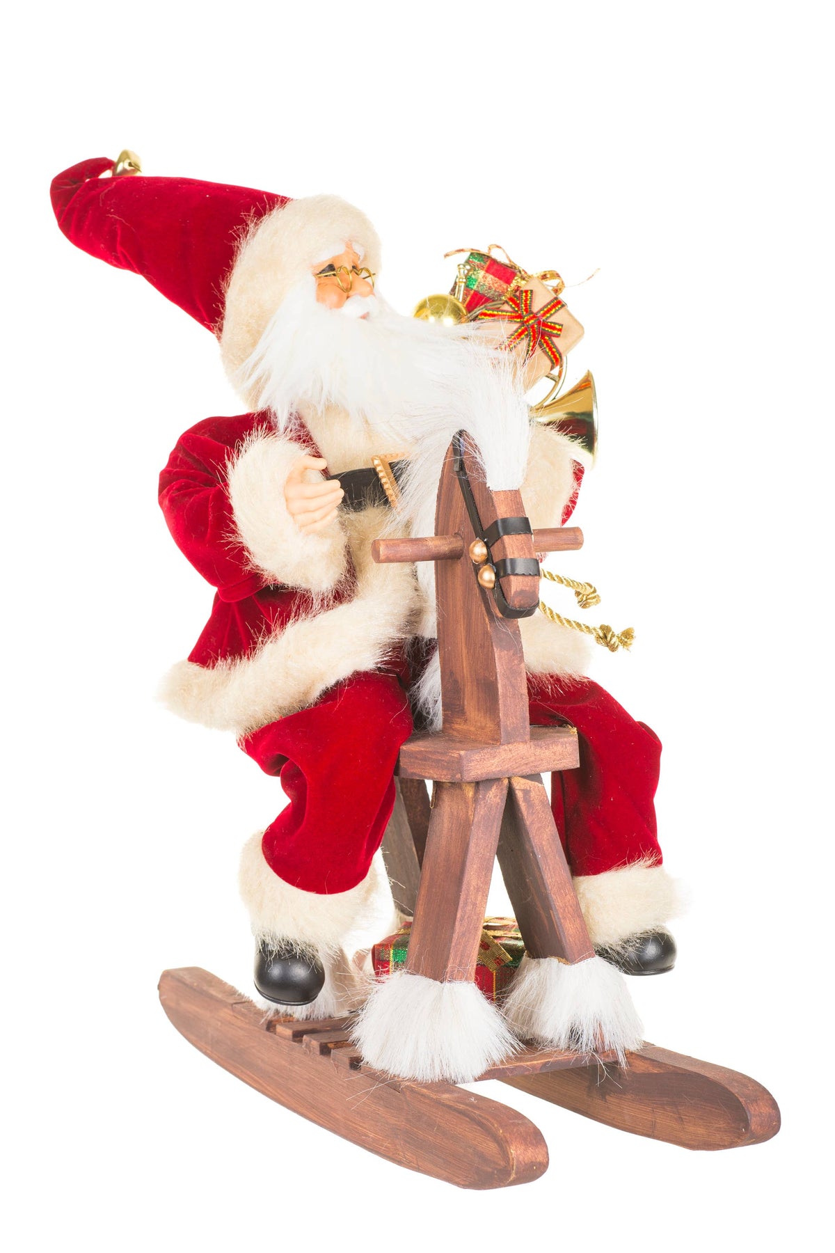 NEW-Crimson Rocking Horse Santa