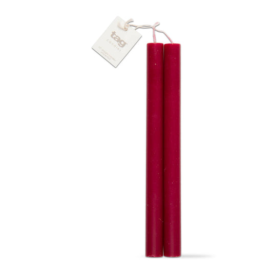 Taper Candle Set of 2, 10" Cranberry