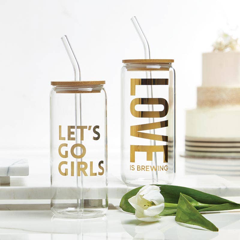 Santa Barbara Design Studio by Creative Brands - Glass Cold Brew Tumbler - Love is Brewing