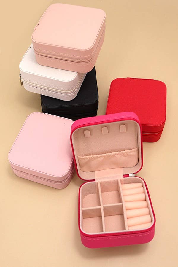 JEWELRY ORGANIZER TRAVEL BOX CASE | Fuchsia