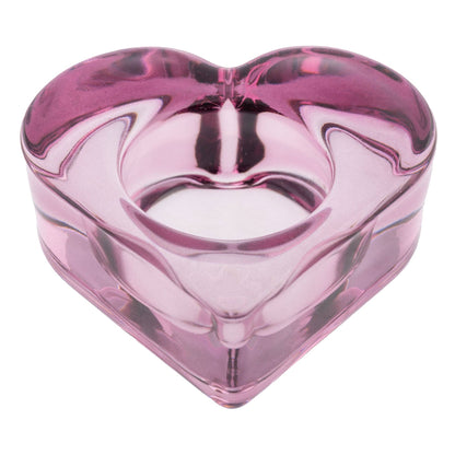 Glass Heart Tealight Holders