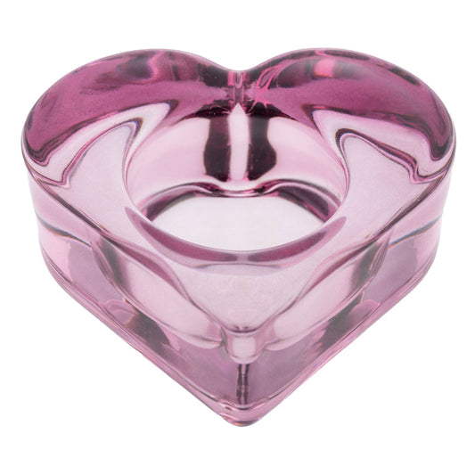 Glass Heart Tealight Holders