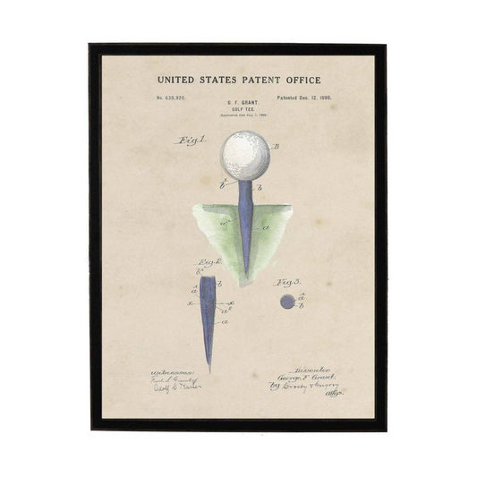 Watercolor Golf Tee Patent