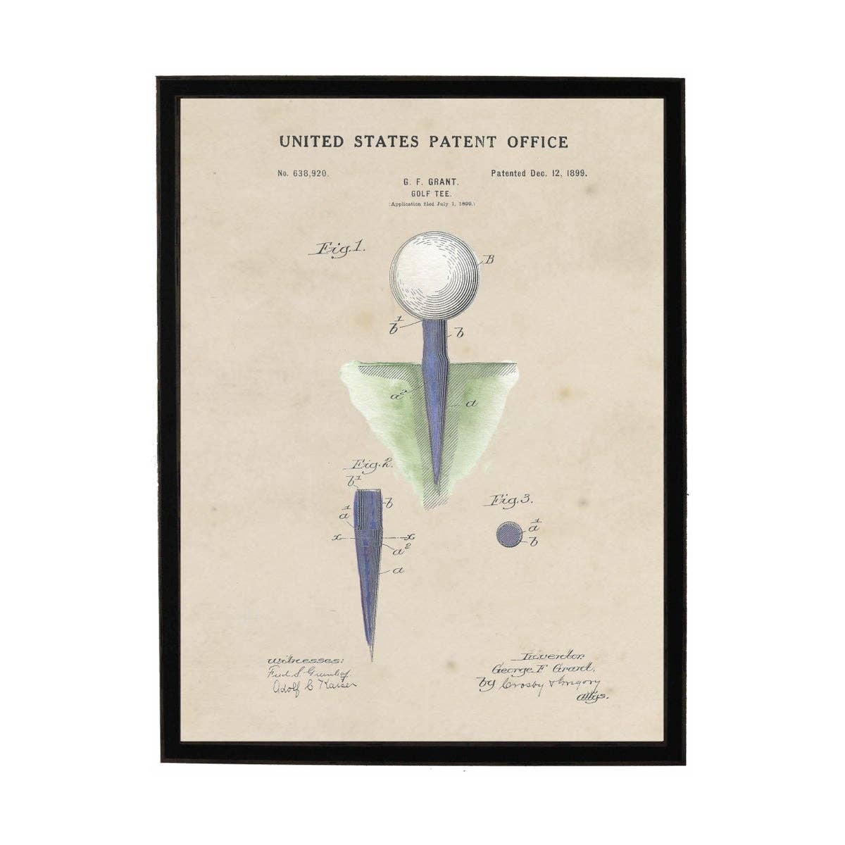 Watercolor Golf Tee Patent