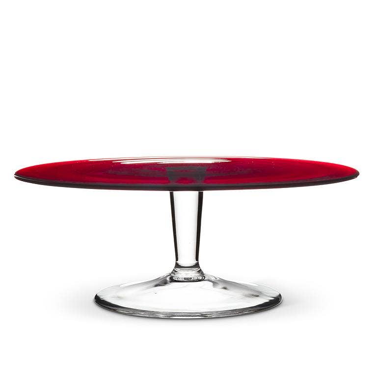 Pedestal Cake Stand-Red-13"D
