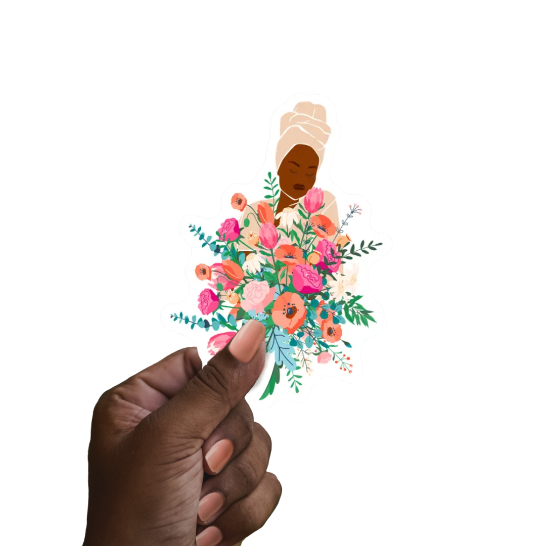 Bloom | Black Woman | Abundance Stickers | Flowers