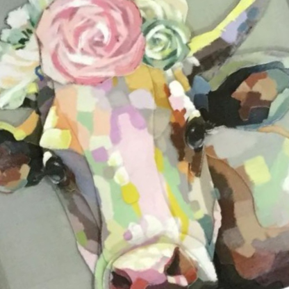 3D Collage Art | Cow (26"x26")