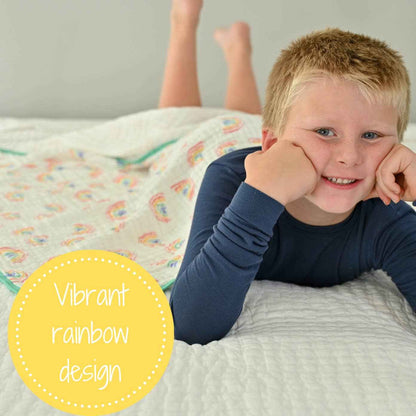 LollyBanks - Somewhere Over The Rainbow Baby Toddler Muslin Quilt