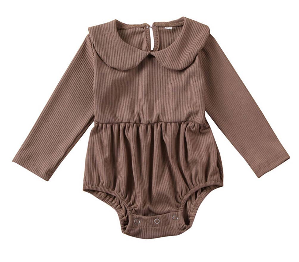 Ribbed Collar Baby Dressy Romper