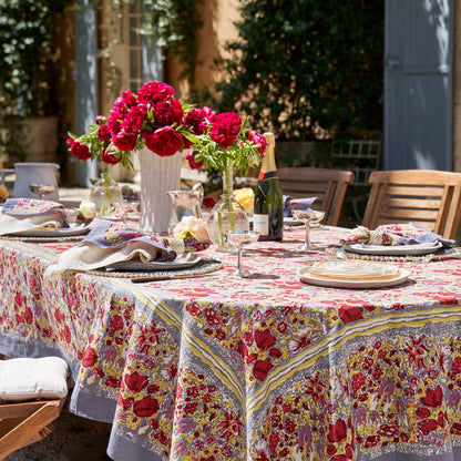 Jardin Red & Grey | French Tablecloths