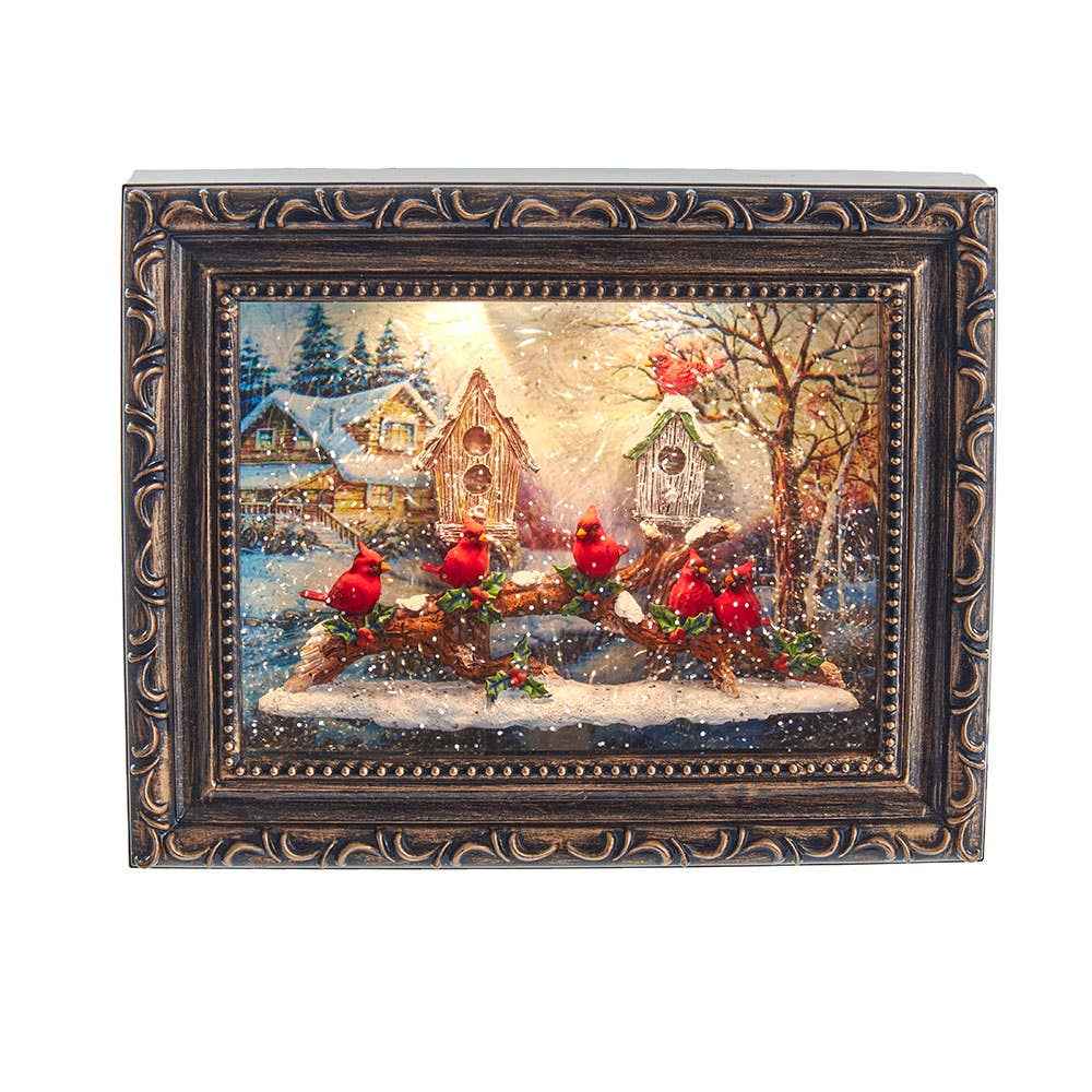 Battery Operated Musical Water Cardinals Frame