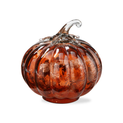 Glass Pumpkin 5", Antique Copper