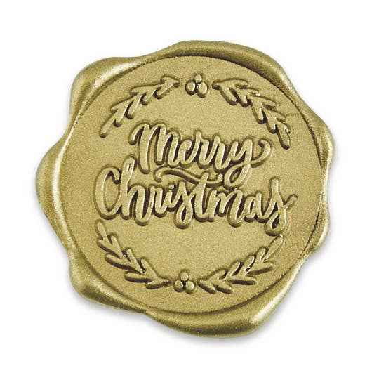 Merry Christmas Adhesive Wax Seal Stickers 1 1/4" - 25 Pk