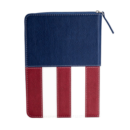 Zippered Journal: US Flag Stand Firm 1 Corinthians 15:58