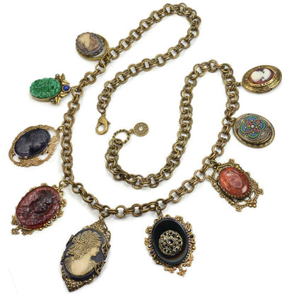 Antique Elements and Cameo Charm Necklace N1435