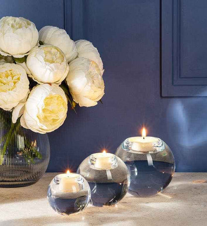 Medium Clear Ball Tealight Holder