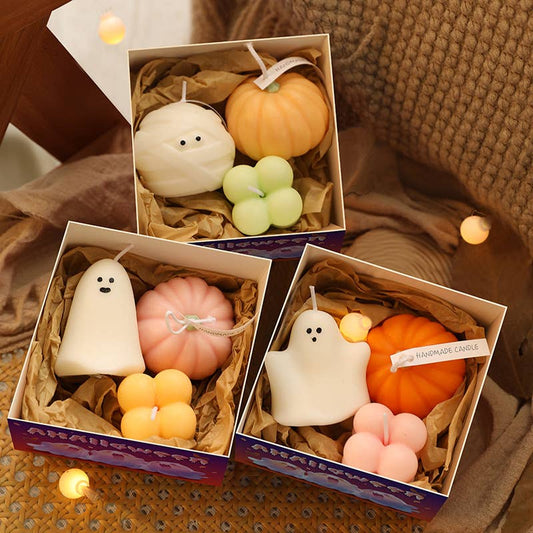 Velas Meta - Caja de regalo con velas perfumadas de fantasmas de Halloween CM023