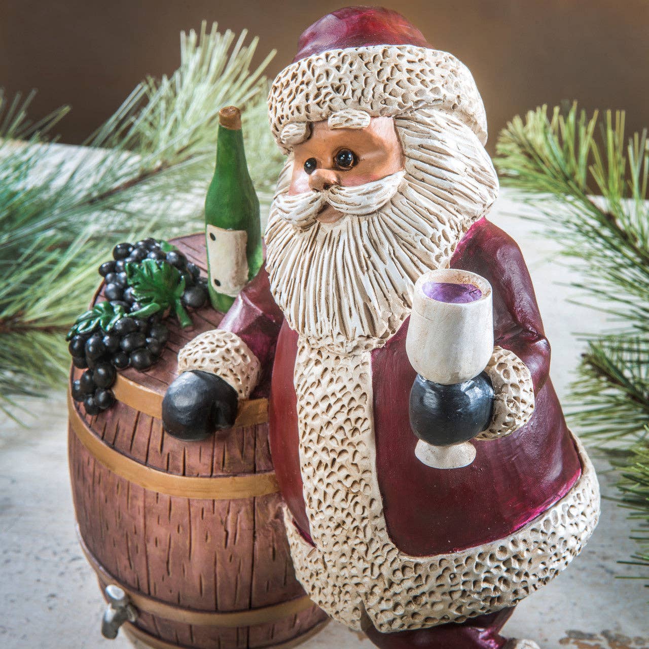 Wine Santa Figurine