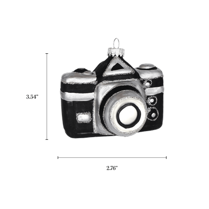 Black Camera Christmas Ornament