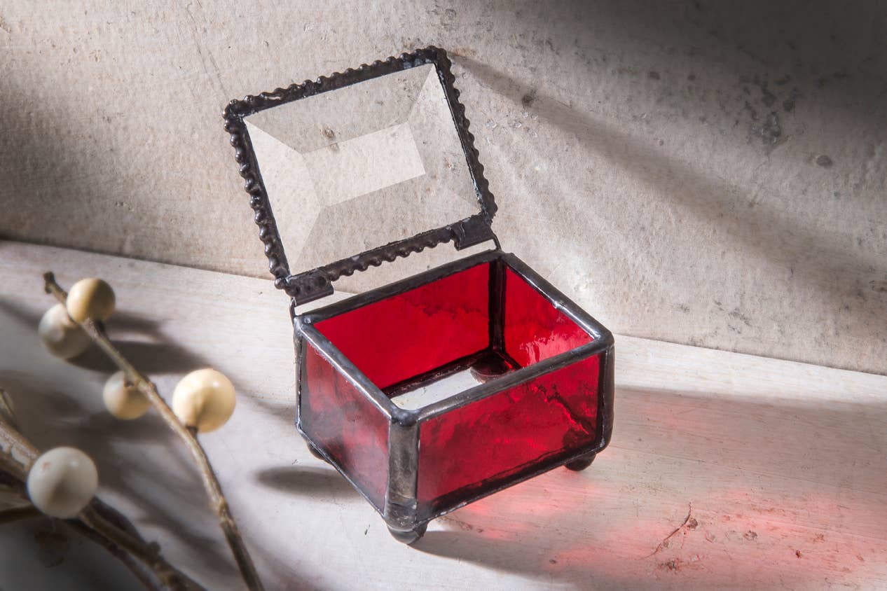 Small Stained Glass Ring Box